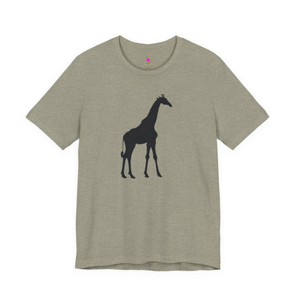 GIRAFFE SILHOUETTE T-Shirt - Elegant Wildlife Minimalist Art Tee