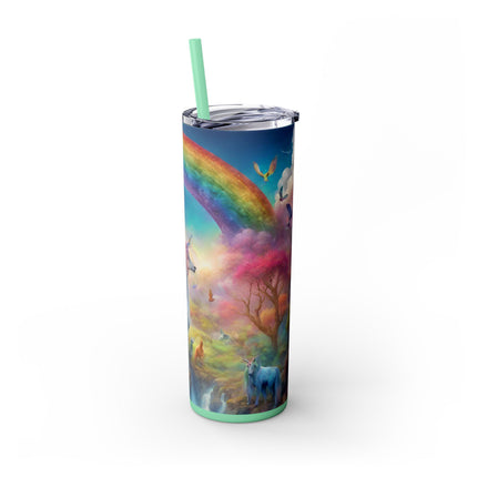 GIRLS RAINBOW UNICORN Skinny Tumbler - Mystical Fantasy Skinny Drinking Traveler