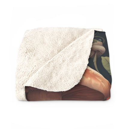 Flower Girl, Fantasy Blanket, Beauty Art, Mushroom Garden, Fairy World, Girl Goddess, Bedroom Cover, Couch Throw, Warm Cozy Sherpa Fleece