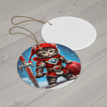 KITTEN WARRIOR Christmas Ornament