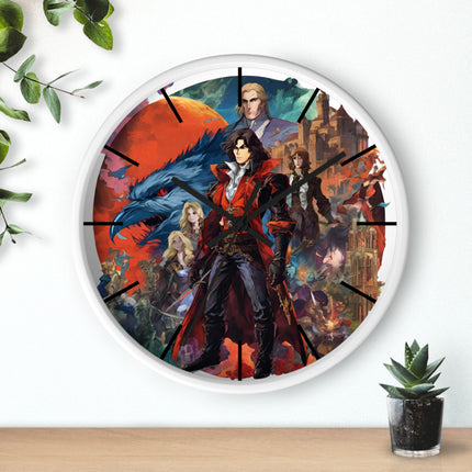 MANY TERRORS AWAIT THE FORCES OF GOOD Wall Clock - Retro Gaming Vampire Castle Decor