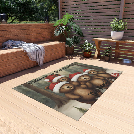 PERSONALIZED FAMILY NAME CHRISTMAS BEAR Rug