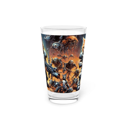 MECHANIMAL CLASH BATTLERS Kitten Krew Collectible Pint Glass 16 oz Cat Gifts Kitten Drinking Glass Child's Tumbler Child's Gifts