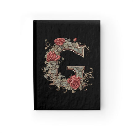 Personalized Letter G Diary | Custom Companion Journal | Hardcover Daily Life Log Black Book | Birthday, Wedding, Grandma, Grandmother Gift