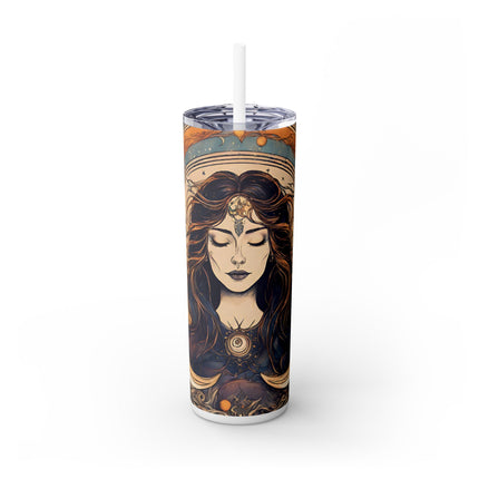 SUN & MOON GODDESS Skinny Tumbler - Lunar Astronomy Wiccan Dreams Cup