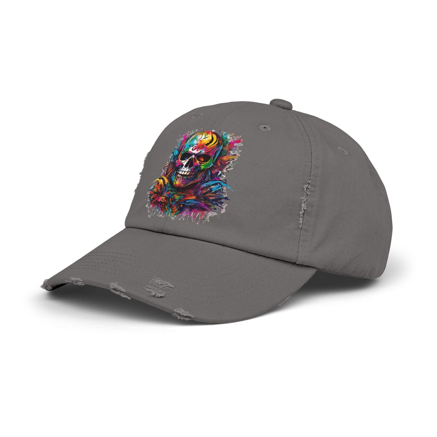 Abstract Art Unisex Cap | Masters of the Universe Inspired Hat | Rainbow Psychedelic Skull Spring Fishing Cap | Evil Scareglow Skeletor Gift