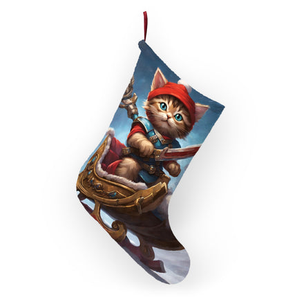 Christmas Stockings, Kids Adults Stockings, Cat Lovers Christmas Gift, Santa Warrior, Stockings with Cats, Kitten Stocking, Pet Holiday Gift