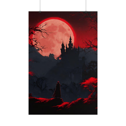 CURSED RING OF LUNAR BLOOD - Video Game Inspired Dracula Castle Poster