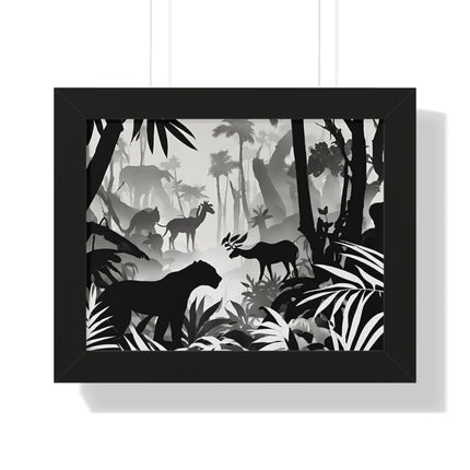Animal Kingdom Print, Jungle Wall Decor, Wild Animal Scene, Shadow Wall Hanging, Nature Picture, Living Room Poster, Office Scenery