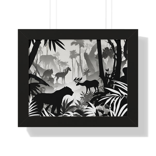 Animal Kingdom Print, Jungle Wall Decor, Wild Animal Scene, Shadow Wall Hanging, Nature Picture, Living Room Poster, Office Scenery