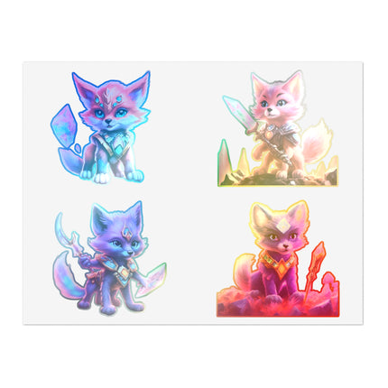 CRYSTAL GUARDIAN FOXES Kids Stickers