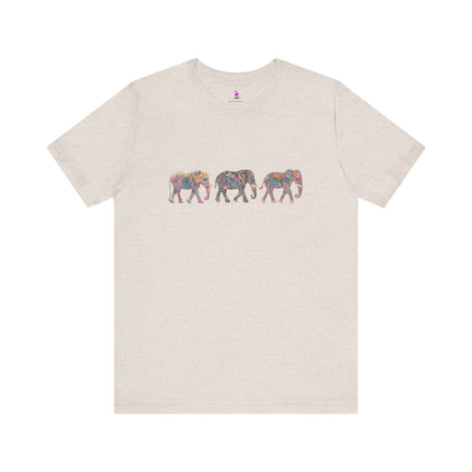 ELEPHANT MARCH T-Shirt - Majestic Animal Herd Art Tee