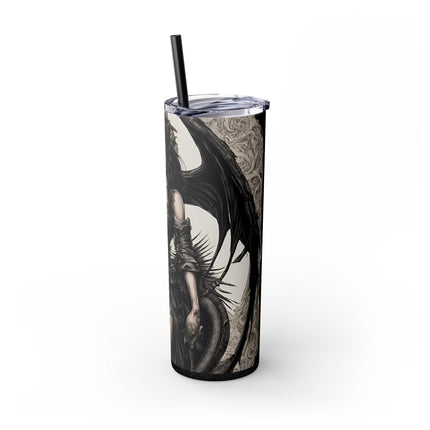 GOTHIC REPTILIAN MORPHING DRAGON LADY Skinny Tumbler - Dark Fantasy Cup