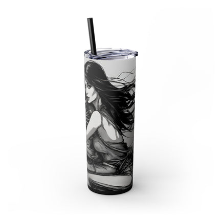 BEAUTY, BIKES AND BONES Skinny Tumbler - Dead Love Skeleton Rider Motorcycle Cup