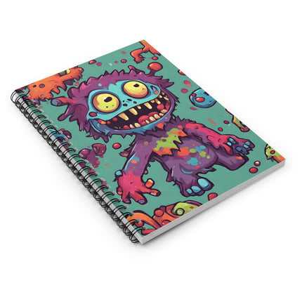 Kids Monster Fun Spiral Notebook | Gross Out Furry Ooze Filled Colorful Rule Line Paper | Cute Fuzzy Funny Happy Smiling Child Beast Journal