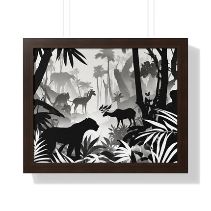 Animal Kingdom Print, Jungle Wall Decor, Wild Animal Scene, Shadow Wall Hanging, Nature Picture, Living Room Poster, Office Scenery