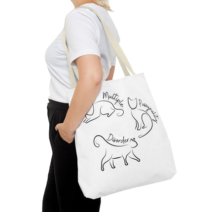 Cat Tote Bag | Cat Lovers Gift Bag | Multiple PUSSYNALITY Disorder Grocery Bag | Mental Health Humor | Two Sided Animal Owner Tote