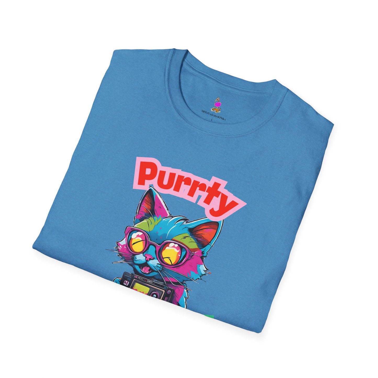 Retro Cat Tshirt, 80s Graphic Tee, Vintage Kitty Shirt, Funny Cat Lover Gift, Purrty 1985 Softstyle Unisex Top