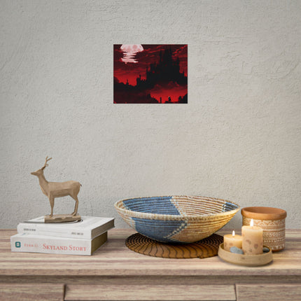 Castlevania Simon Belmont Video Game Room Inspired Wall Decor | The Cursed Night Begins Poster | Dracula Castle Vampire Night Wall Hanging