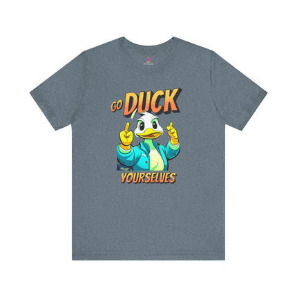 GO DUCK YOURSELVES Profane Quack T-Shirt - Funny Duck Wordplay Humor Tee