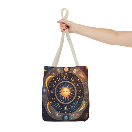 Moon Phases Tote Bag | Lunar Cycle Astronomy Wiccan Grocery Bag | Solstice Home Office Laptop Carrier | Solar System Travel Overnight Gift
