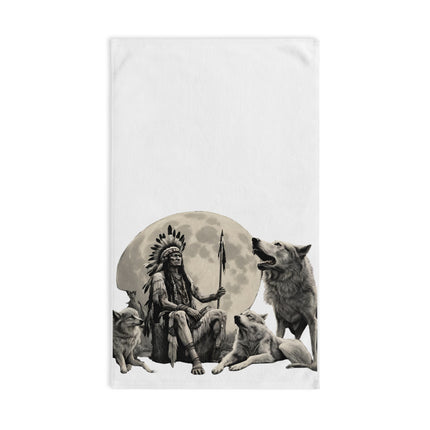INDIAN CHIEF OF MOON WOLVES Hand Towel