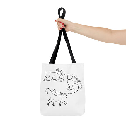 Cat Tote Bag | Cat Lovers Gift Bag | Multiple PUSSYNALITY Disorder Grocery Bag | Mental Health Humor | Two Sided Animal Owner Tote