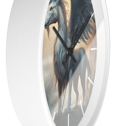 MAJESTIC MYTHS HORNED PEGASUS Wall Clock - Winged Fantasy Mythology Decor