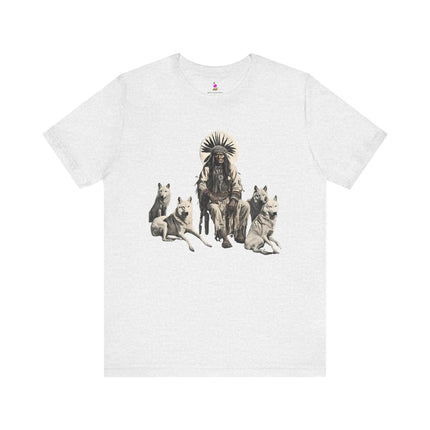 WOLF PACK MOUNTAIN CHIEF T-Shirt - Native American Wolf Wilderness Tee