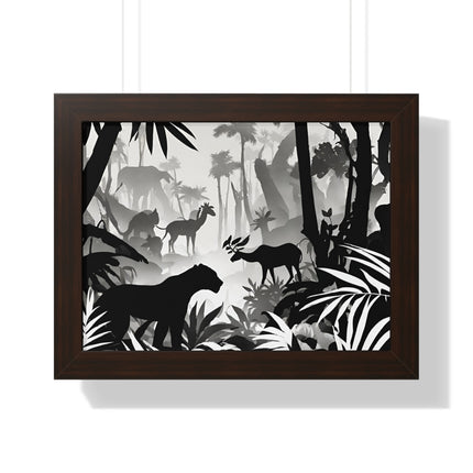 Animal Kingdom Print, Jungle Wall Decor, Wild Animal Scene, Shadow Wall Hanging, Nature Picture, Living Room Poster, Office Scenery