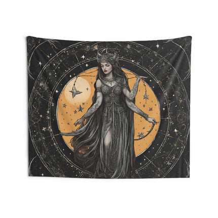Star Dark Goddess Wall Decor | Lunar Time Keeper, Space Astronomy Tapestry Gift | Astrology Woman Night Sky Psychic & Tarot Room Hanging