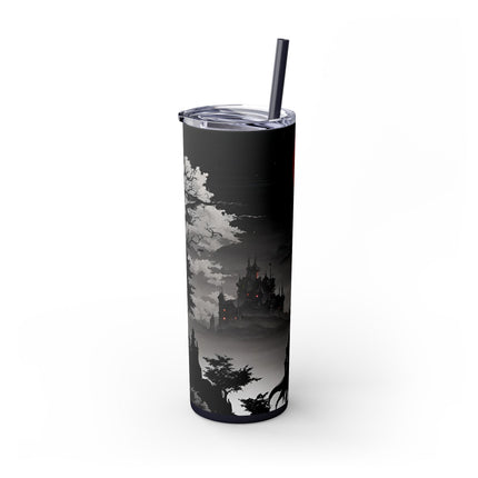 DEATH AND TERROR AWAIT - Video Game Inspired Skinny Tumbler