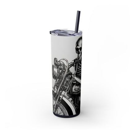 BEAUTY, BIKES AND BONES Skinny Tumbler - Dead Love Skeleton Rider Motorcycle Cup