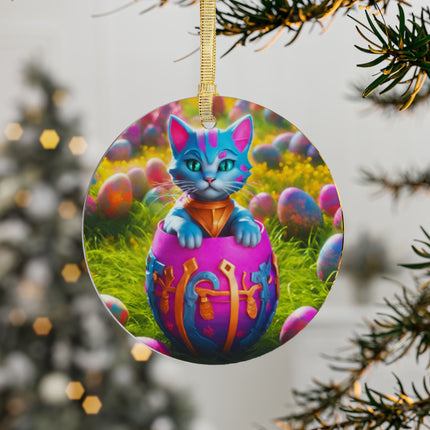 COSMIC CAT EASTER EGG Tree Ornament