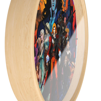 THE FACE OF HIDDEN EVIL OVERSHADOWS THE DUSK Video Game Inspired Abstract Collage Wall Art Clock