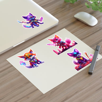 CRYSTAL GUARDIAN FOXES Kids Stickers