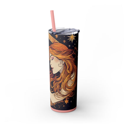 MOON SHAPING GODDESS Skinny Tumbler - Lunar Celestial Beauty Cup
