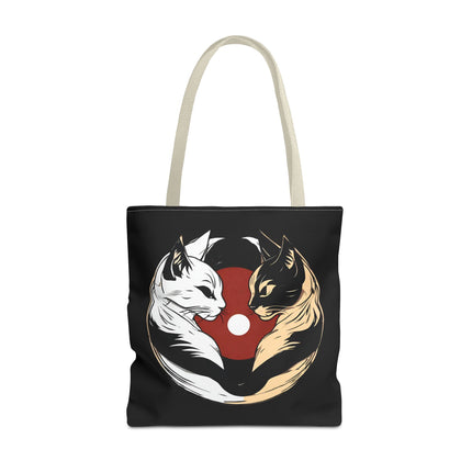 Cat Lovers Tote | Moon Lit Love Cat Grocery Bag | Feline Frisky Office Travel Carrier | Moonlight Kittens Cotton Traveler Tote