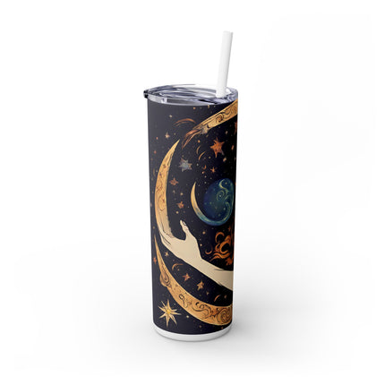 MOON SHAPING GODDESS Skinny Tumbler - Lunar Celestial Beauty Cup