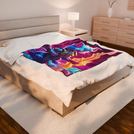 WARRIOR CAT CRYSTAL SWORD Blanket - Glowing Shielded Mystic Blade Cave Kitten Cover