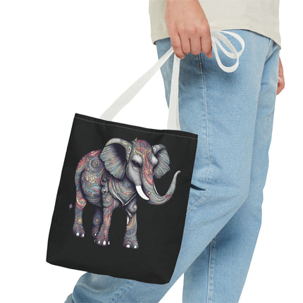 Personalized Elephant Gift Tote | Majestic Custom Grocery Bag | Animal Lovers Office Travel Carrier | Wild Kingdom Business Traveler