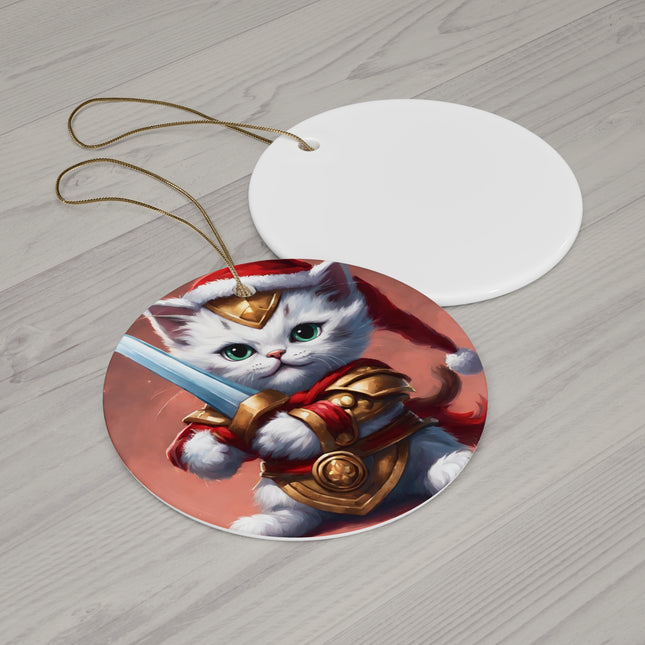 KITTEN WARRIOR Christmas Ornament