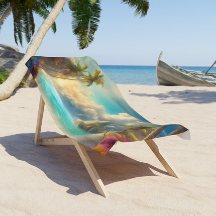 MAJESTIC SKY CLOUD ISLAND SEASHORE Beach Towel - Mystic Ocean Getaway Swimming Pool Blanket