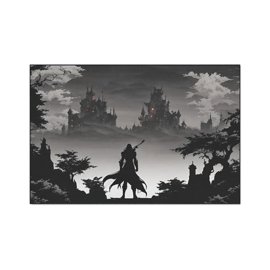 Castlevania Belmont Video Game Inspired Floor Mat | Death and Terror Await in the Dark of Night Bathroom Decor | Dracula Door Entry Gift