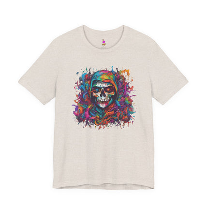 HOODED SKELETON 80's Cartoon Splash Graffiti T-Shirt - Retro Street Art Tee