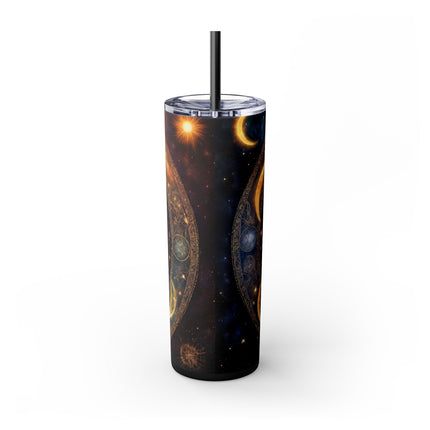 SUN & MOON PHASES Skinny Tumbler - Lunar Cycle Astronomy Night Sky Galaxy Cup