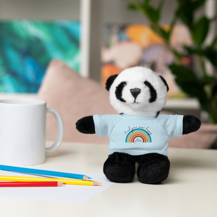 FIND YOUR INNER HAPPY PLACE Inspirational Rainbow Stuffed Animal
