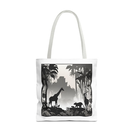 GIRAFFE SILHOUETTE Tote - Savannah Forest Shadow Nature Scene Travel Bag