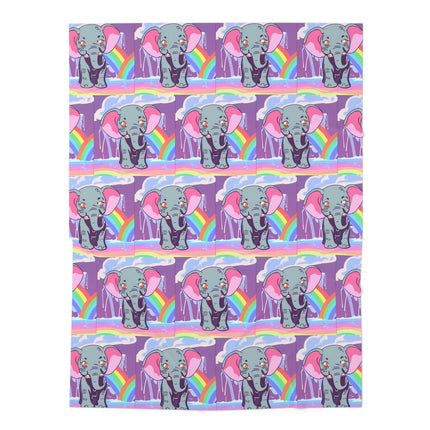 Animal Baby Swaddler, Elephant Rainbow Rainfall Changing Blanket, Cute Baby Shower Gift, Colorful Cloud Spring Water Cartoon Infant Cover