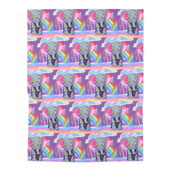 Animal Baby Swaddler, Elephant Rainbow Rainfall Changing Blanket, Cute Baby Shower Gift, Colorful Cloud Spring Water Cartoon Infant Cover
